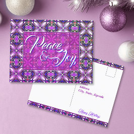 Friede und Freude Pink Weihnachten Postkarte