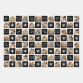 Friede und Freude Schwarzer Urlaub Foto Collage Geschenkpapier Set (Vorderseite)