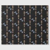 Friede und Liebe Weihnachten Nutcracker blau Geschenkpapier (Flach)