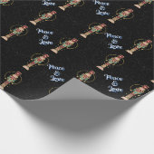 Friede und Liebe Weihnachten Nutcracker blau Geschenkpapier (Ecke)