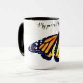 Friede von Jesus Monarch Butterfly Tasse (Vorderseite Links)