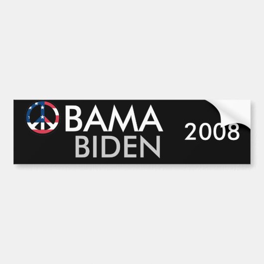 Frieden 2008 Obama Biden Autoaufkleber (Vorne)