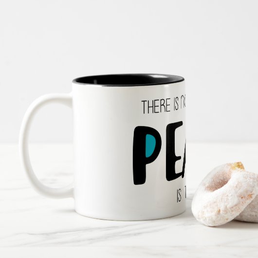 Frieden 2 zweifarbige tasse (Mit Donut)
