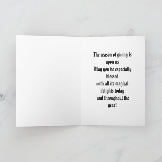 Frieden 3 feiertagskarte (Innenseite)