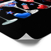 Frieden 4. Juli Flaggengetränk Poster (Ecke)