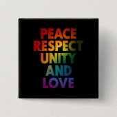 Frieden Achtung Einheit und Liebe Button (Vorderseite)