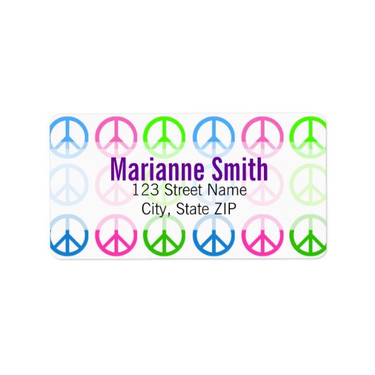 Frieden Adressaufkleber (Vorne)