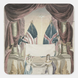 Frieden, Allegorie des Vertrags von Gent Quadratischer Aufkleber