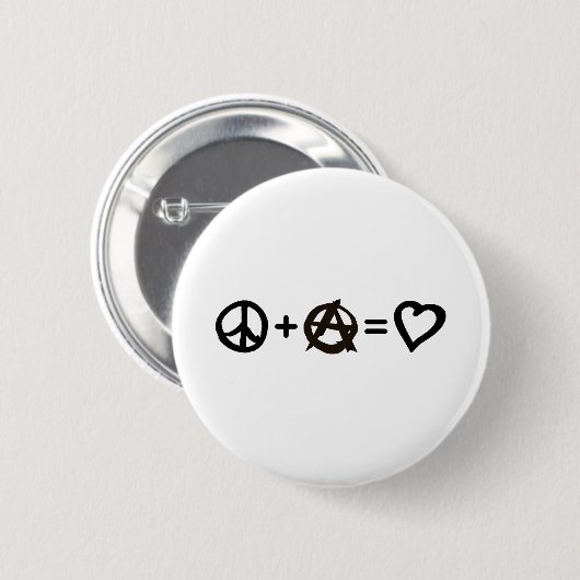 Frieden + Anarchie = Liebe Button (Vorne & Hinten)