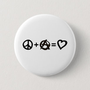 Frieden + Anarchie = Liebe Button