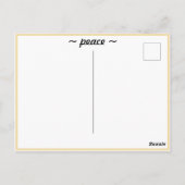 Frieden! Angel Black on White mit Gold Postkarte (Rückseite)