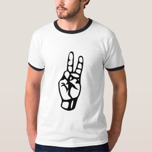Frieden ASL V T-Shirt (Vorderseite)