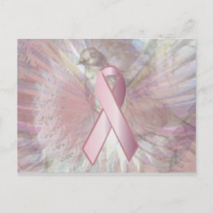 Frieden auf Angeln Flügel rosa Band Postkarte