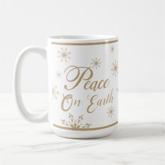 Frieden auf Erden Goldene Sterne Weihnachten Kaffeetasse