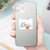 Frieden auf Erden Rotfuchs Vogel Winterwald Bäume Aufkleber (Telefon)