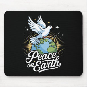 Frieden auf Erden Taube und Globus Glaube Weihnach Mousepad