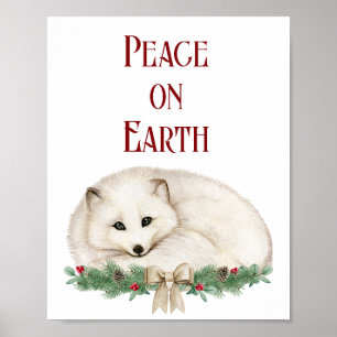 Frieden auf Erden White Fox Holiday Poster