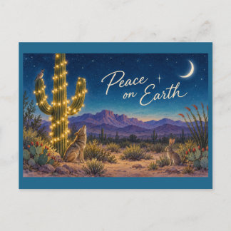 Frieden auf Erden - Wüstenlandschaft und Wildtiere Postkarte