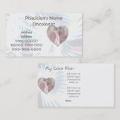 Frieden auf himmlische Flügel-rosa Visitenkarte (Vorne/Hinten)