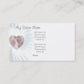 Frieden auf himmlische Flügel-rosa Visitenkarte (Rückseite)