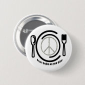 Frieden auf Platten-Knopf Button (Vorne & Hinten)