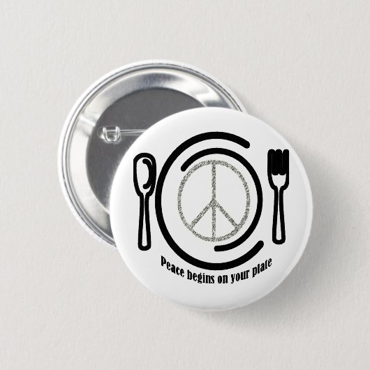 Frieden auf Platten-Knopf Button (Vorne & Hinten)