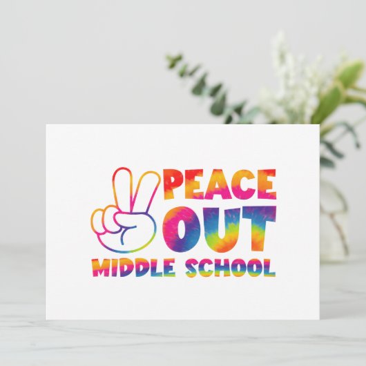 Frieden aus der Mittelschule Gefärbte Krawatte am Ankündigung (Stehend Vorderseite)