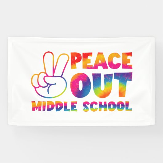 Frieden aus der Mittelschule Gefärbte Krawatte am Banner (Horizontal)