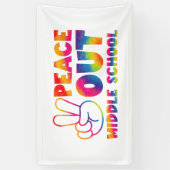 Frieden aus der Mittelschule Gefärbte Krawatte am Banner (Vertikal)