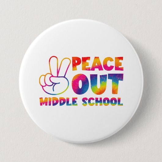 Frieden aus der Mittelschule Gefärbte Krawatte am Button (Vorderseite)