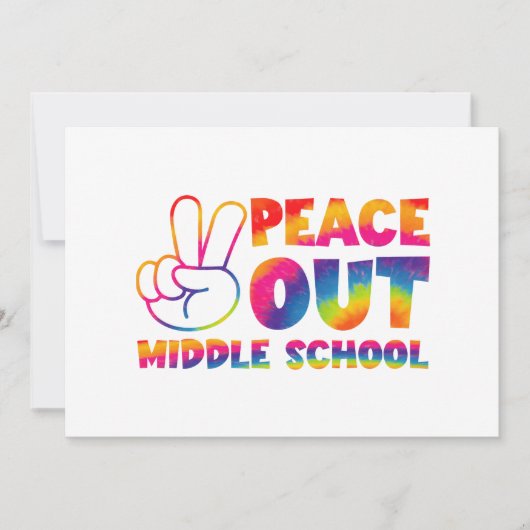 Frieden aus der Mittelschule Gefärbte Krawatte am Einladung (Vorderseite)