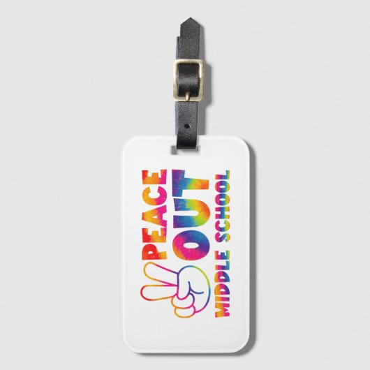 Frieden aus der Mittelschule Gefärbte Krawatte am Gepäckanhänger (Vorderseite Vertikal)