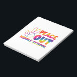 Frieden aus der Mittelschule Gefärbte Krawatte am  Notizblock<br><div class="desc">Frieden aus der Mittelschule Gefärbte Krawatte am letzten Schultag</div>