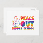 Frieden aus der Mittelschule Gefärbte Krawatte am Postkarte (Vorne/Hinten)