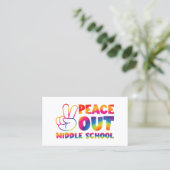 Frieden aus der Mittelschule Gefärbte Krawatte am Visitenkarte (Stehend Vorderseite)