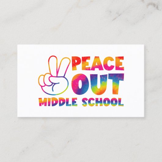 Frieden aus der Mittelschule Gefärbte Krawatte am Visitenkarte (Vorderseite)