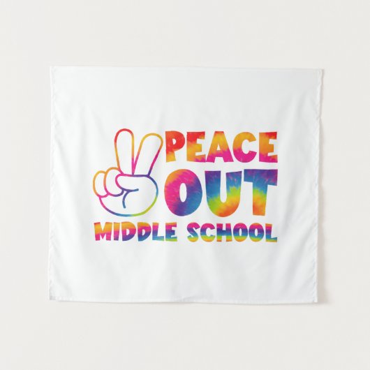 Frieden aus der Mittelschule Gefärbte Krawatte am  Wandteppich (Vorderseite (Horizontal))