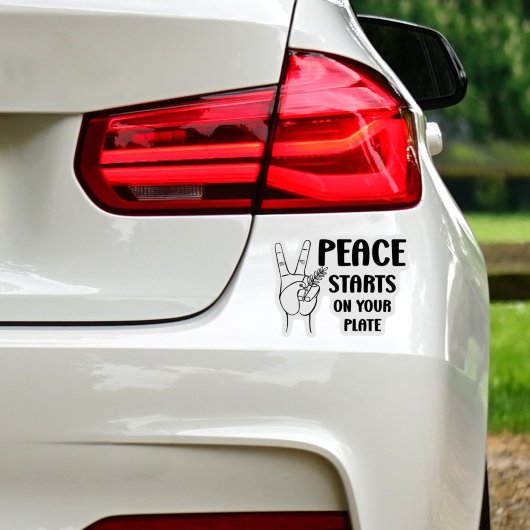 Frieden beginnt auf Ihrem Teller, Veganer Aktivism Aufkleber