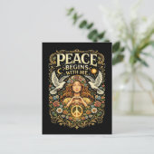 Frieden beginnt im Innern Postkarte (Stehend Vorderseite)
