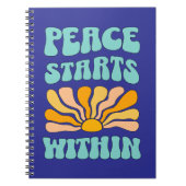Frieden beginnt in notizblock (Vorderseite)