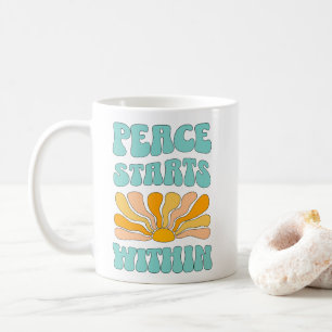 Frieden beginnt innen kaffeetasse