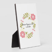 Frieden beginnt mit einem Lächeln rosa Blumen Fotoplatte (Seite)