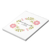 Frieden beginnt mit einem Lächeln rosa und grüne B Notizblock (Rotiert)