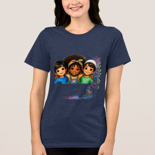 Frieden beginnt mit Freundlichkeit | Diverse Kinde Tri-Blend Shirt (Vorderseite)