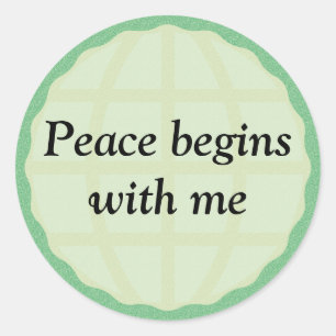 Frieden beginnt mit mir runder aufkleber