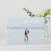 Frieden behandelt einfache Urlaubsfotokarte Feiertagskarte (Stehend Vorderseite)