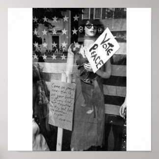 Frieden bei der Wahl, Schwarz-Weiß-Druck Poster