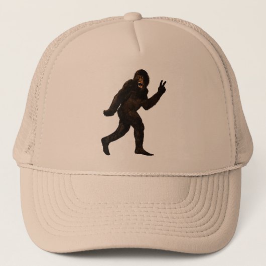 Frieden Bigfoots Sasquatch Truckerkappe (Vorderseite)