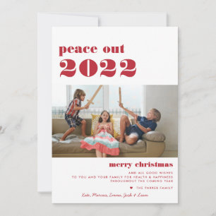 Frieden bis 2022 Frohe Weihnachtsfeiertage Foto Feiertagskarte