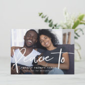 Frieden bis 223 Neujahr Foto Blau (Stehend Vorderseite)